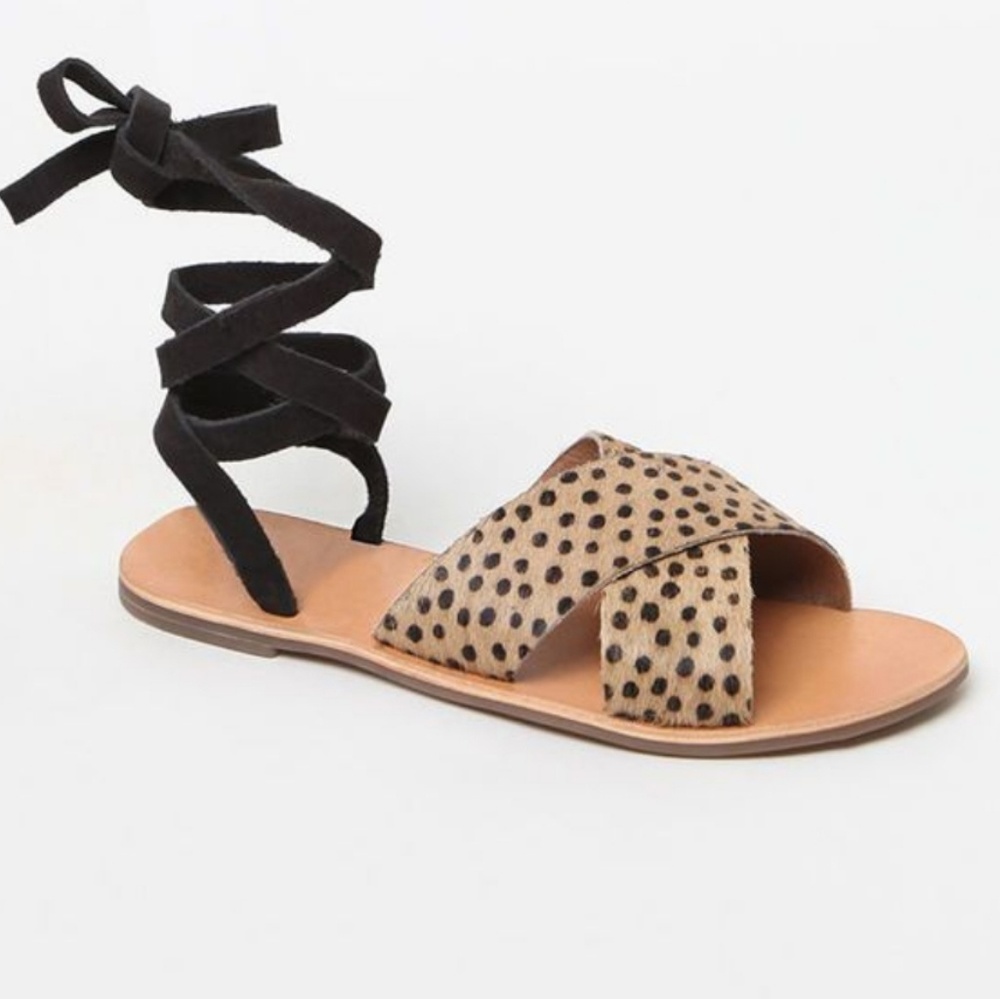 Urge Ponyfur Lace Up Sandals